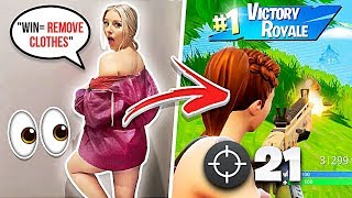 1 WIN  REMOVE ALL CLOTHING w GIRLFRIEND  Fortnite Challenge [upl. by Bullivant670]