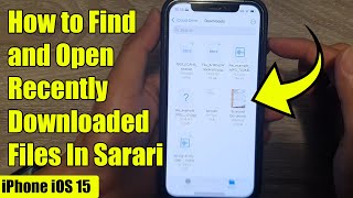 iPhone iOS 15 How to Find and Open Recently Downloaded Files In Sarari iPhone 121313 Pro  2022 [upl. by Brie]