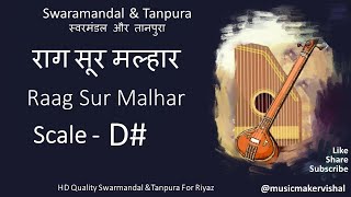 Raag Sur Malhar Swarmandal amp Tanpura D scale D Sharp राग सूर मल्हार स्वरमंडल in D scale for riyaz [upl. by Christiano]