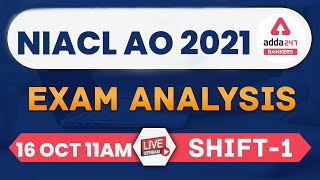 NIACL AO Exam Analysis 16 Oct 2021 Shift 1  NIACL Question Paper amp Expected Cut Off [upl. by Hgielanna374]