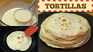 5Minutes Liquid Dough Tortillas  No Kneading No Yeast No Oven Quick And Easy Tortilla Recipe [upl. by Notelrahc]