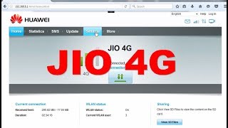 JIO 4G APN SETTINGS HUAWEI ROUTER [upl. by Alial]