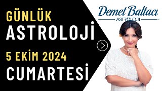 Bugün 5 Ekim 2024 Cumartesi günlük burç yorumu Astrolog Demet Baltacı astroloji burçlar haber [upl. by Gilead707]