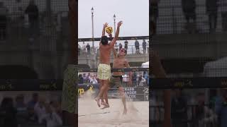 JOUST Rookie vs Olympian 🙊 beachvolleyball [upl. by Lerrehs]