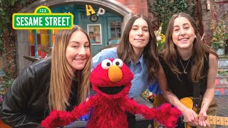 Sesame Street Elmo Sings ABC Song with HAIM and Friends [upl. by Ihsir]