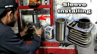 How to Install cylinder Sleeve and liner in bike engine  Hindi amp Urdu [upl. by Raynold]