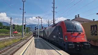 Einfahrt des Schnellzug 1821 quotMicotrasprinterquot am 08062024 in Villach Wbf [upl. by Llehsor]