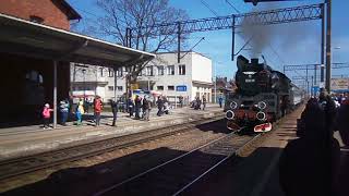 OI49  steam locomotive in Poland Lębork [upl. by Gelasias]