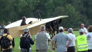 Bleriot XI  Hahnweide 2013  engine start amp takeoff amp display amp landing [upl. by Llyrpa]