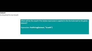 Alteryx Core Exam Sample Question  findstring expression [upl. by Dnaloy]