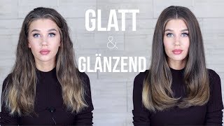 HAARE GLATT UND GLÄNZEND FÖNEN meine TIPPS amp TRICKS  HAARROUTINE [upl. by Sexela]