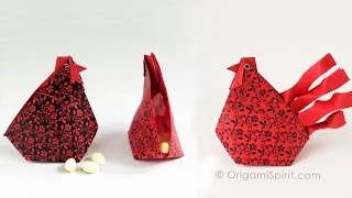 How to Fold an Origami HenBox  Gallina  Second Version [upl. by Nitsid]