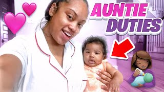 MEET THE NEW BABY AUNTIE DUTIES😍👶🏽💖 [upl. by Moht783]