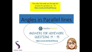 Week 10 Angles in Parallel lines Homework help Mrs Newman [upl. by Ahseuqram]