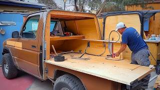 Man Builds Expandable 4x4 Truck Camper  Start to Finish by TheTravelingTogetherJournal [upl. by Anahsal]