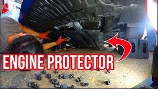 How to remove the under engine Protector on 20222023 SENTRAS [upl. by Godspeed]