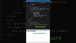 HTML Coding QampA 37 How to center an element horizontally in CSS html css htmlcss shorts [upl. by Magnus371]