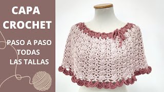 Cómo tejer capa a crochet en todas las tallas  Crochet paso a paso [upl. by Sidnal]