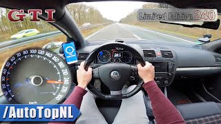 VW Golf GTI MK5 Edition 240 on AUTOBAHN NO SPEED LIMIT by AutoTopNL [upl. by Ziana878]