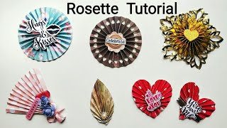 DIY Rosette Tutorial  Diy Embellishments 1  Heart Rosette  Decoration Ideas  By Crafts Space [upl. by Ayo453]