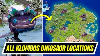 All Klombo Dinosaur Spawn Locations in Fortnite [upl. by Yesnyl]