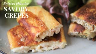 How to make creamy savory French crepes like in France  Ham cheese amp mushroom filling vegetarian [upl. by Brewer]