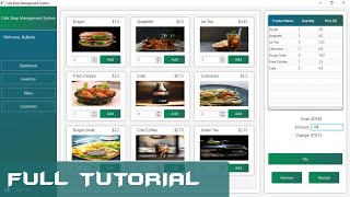 JavaFX Full Tutorial  Cafe Shop Management System with Source Code [upl. by Eveline]