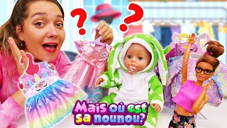 Nouveaux vêtements pour Baby Born Emily Faisons du shopping avec Barbie Vidéo en français [upl. by Trinatte]