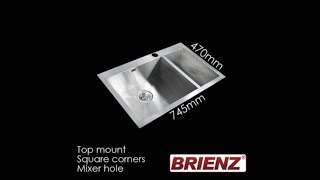 Stainless Steel Kitchen Sink 745mm Double Bowl 70 30 Square Corners [upl. by Iborian]