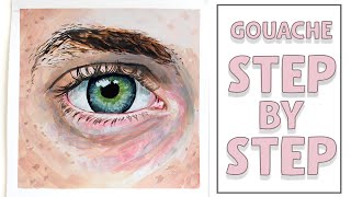 Paint an EYE in Gouache  GOUACHE TUTORIAL 4 [upl. by Catlee533]