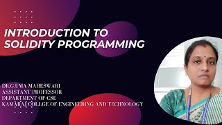 Introduction to Solidity Programming [upl. by Abate]