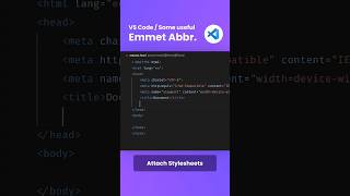 Html Boilerplate in Vscode Emmet Abbreviations shorts htmlelements [upl. by Akkeber]