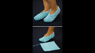 Easy crochet slippers from a rectangle Tutorial for Beginners Miarti🧶 [upl. by Ries]