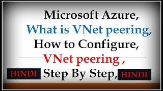 Azure What is VNet peering How to Configure VNet peering Step By Step  HINDI [upl. by Schnabel743]