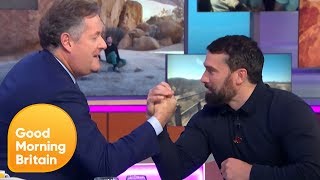 Piers Challenges Ant Middleton to an Arm Wrestle  Good Morning Britain [upl. by Eignav]