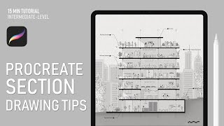 Make This ARCHITECTURAL SECTION in PROCREATE  Animation Tips  Procreate Tutorial for Architects [upl. by Novel]