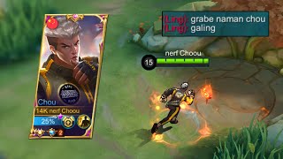 TOP GLOBAL CHOU NO SKIN GAMEPLAY [upl. by Figone657]