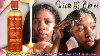 Product Review Creme of Nature Argan Oil Moisturizing Shampoo RELAXED HAIR [upl. by Stewardson804]