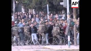 KOSOVO MITROVICA PROTESTORS CLASH WITH KFOR TROOPS [upl. by Bilat548]