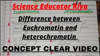 👉Difference between Euchromatin and Heterochromatin👈Hindi ExplanationWith NotesLearning made easy [upl. by Aiuoqes]