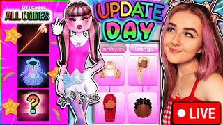 UPDATE DAY Finding All 3 CODES amp New HAIRS In Dress To Impress  Playing With Viewers  ROBLOX [upl. by Ytsanyd]