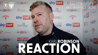 REACTION  Karl Robinson after beating AFC Wimbledon at home [upl. by Terris]