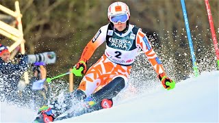 Petra VLHOVA  Slalom Run 1  Zagreb CRO  2023  3rd Place [upl. by Anastos584]