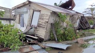 Hurricane Lisa Aftermath House collapses on Fairweather Street Belize City [upl. by Myrilla361]