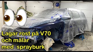 Lagar rost och lackerar med sprayburk i garaget [upl. by Kwang512]