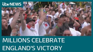 Millions watch as England beat Germany to go through to Euro 2020 quarterfinals  ITV News [upl. by Whitten]