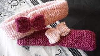 tuto tricot bandeau bébé [upl. by Rodge]