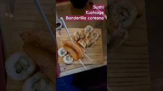 sushi de crunchy roll kushiage de queso y camarón banderillas coreana [upl. by Anauqed]