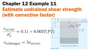 Chapter 12 Example 11 Undrained shear strength of clay [upl. by Esinereb138]