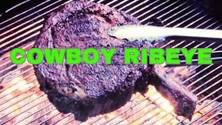 COWBOY RIBEYE REVERSE SEARED RIBEYE STEAK DINO RIBEYE RIBEYE SMOKED AND GRILLED REVERSE SEAR [upl. by Anisirhc]